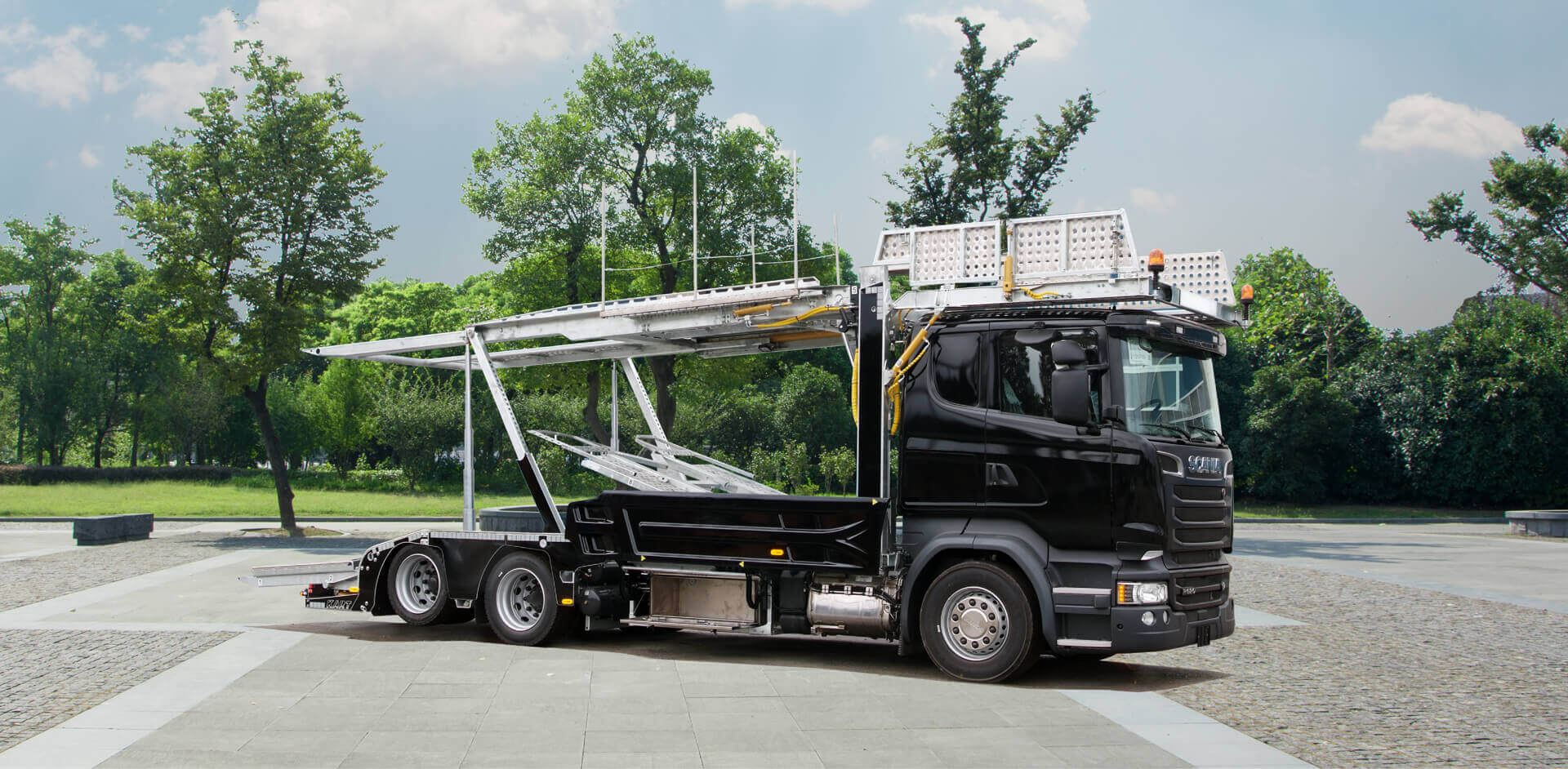 Black MEGATRANS trailer superstructure