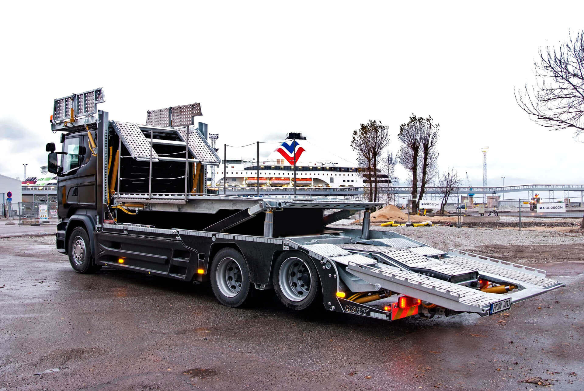 Black MEGATRANS trailer superstructure